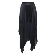 Spódnice - Damska Spódnica GUESS IRINA ASYMMETIC PLEATED SKIRT W4RD85WFXF2-JBLK – Czarny - miniaturka - grafika 1