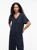 Koszulki i topy damskie - Vila Koszulka w kolorze granatowym - miniaturka - grafika 1