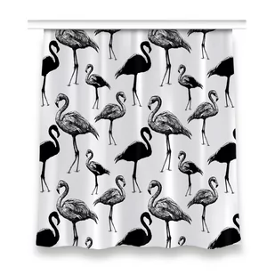 Zasłona na taśmę dekor 150x160 Retro styl flamingi, Fabricsy - Zasłony - miniaturka - grafika 1