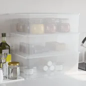 Pudła i pojemniki do przechowywania - vidaXL Plastikowe pojemniki do przechowywania, 3 szt, 25L, sztaplowane - miniaturka - grafika 1