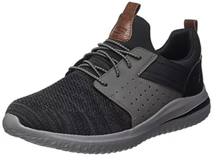 Skechers Męskie trampki Delson 3.0 Cicada, Czarna szara dzianinowa siatka W syntetyczna, 44 EU - Trampki męskie - miniaturka - grafika 1