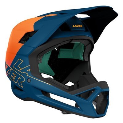 LAZER Cage KinetiCore Pomarańczowo-niebieski mat Full Face ( L)