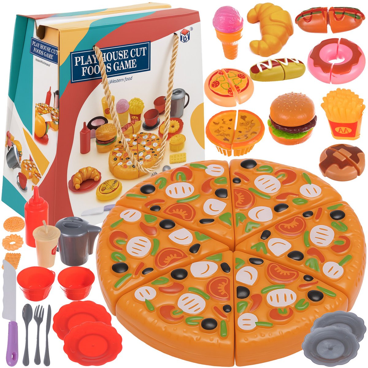 Pizza do Krojenia na Rzepy Iso Trade Zestaw Hot Dog Fast Food Frytki Burger