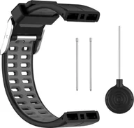 Akcesoria do smartwatchy - INF Silikonowy pasek do zegarka Polar V800 GPS Smartwatch Czarny + szary - miniaturka - grafika 1