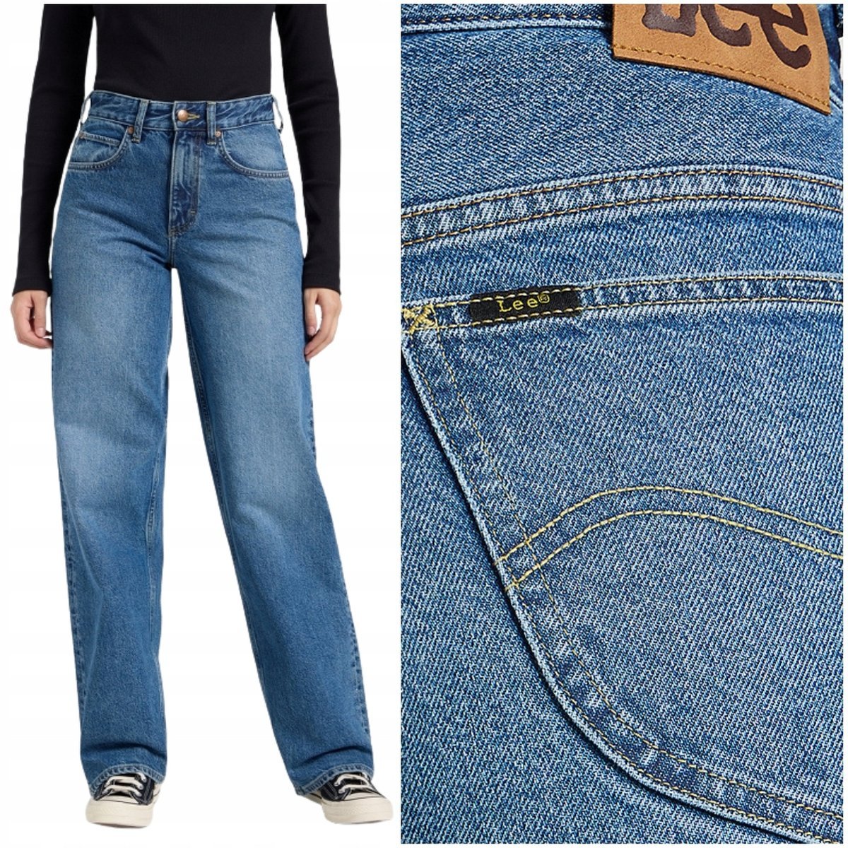 Lee Rider Loose In Too Deep wysokie luźne damskie spodnie jeansowe W33 L33