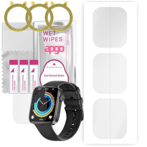 3x folia ochronna hydrożelowa do Kello DX101 - apgo Smartwatch Hydrogel Protection Ochrona na ekran smartwatcha