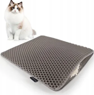 Diamentiq DIAMENTIQ Mata pod kuwetę dla kota wycieraczka box Szary prostokąt 45x60 - Kuwety dla kotów - miniaturka - grafika 1