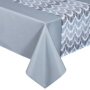 Obrus z bieżnikiem EUROFIRANY Anita 2 140 x 260 cm Popielaty - Obrusy i serwetki - miniaturka - grafika 1