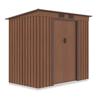 Altany ogrodowe - Szopa narzędziowa OREGON 201x121cm Walnut, metalowa, z przesuwanymi drzwiami, idealna do przechowywania narzędzi ogrodowych i sprzętu Hardmaister - miniaturka - grafika 1