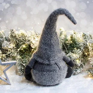 Skrzat szary w kratkę siedzący 46cm - Ozdoby bożonarodzeniowe - miniaturka - grafika 5