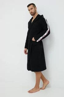 Szlafroki męskie - Moschino Underwear szlafrok bawełniany kolor czarny - grafika 1