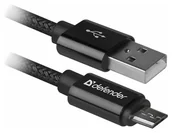 Kable USB - Defender USB AM-MICRO BM 1.0m 2.1A Czarny - miniaturka - grafika 1