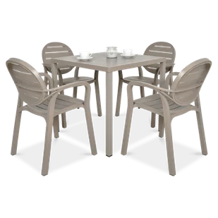 Zestaw Nardi PALMA/CUBE 80 4+1 Tortora - Meble ogrodowe - miniaturka - grafika 1