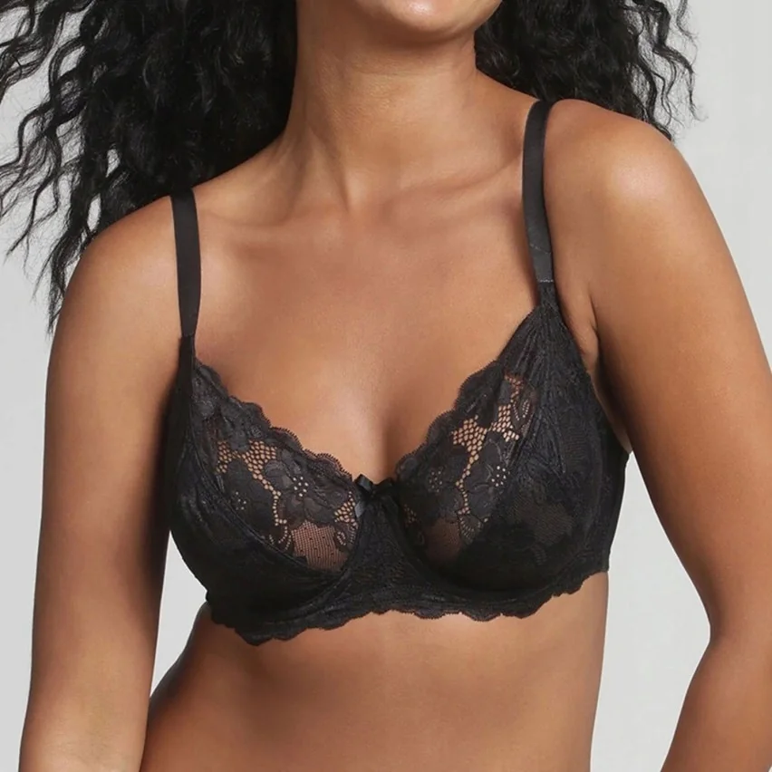 PLAYTEX CZARNY KORONKOWY BIUSTONOSZ MIĘKKI Z HAFTEM 90D 7FA