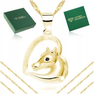 Biżuteria dla dzieci - PREZENT NA KOMUNIĘ DLA DZIEWCZYNKI PIĘKNY ZŁOTY NASZYJNIK SERCE + DEDYKACJA - miniaturka - grafika 1