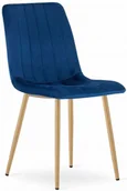 Krzesła - Granatowe welurowe krzesło metalowe A0-G77 - miniaturka - grafika 1