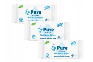 Chusteczki nawilżane dla dorosłych XXL Pure Wet Water Wipes 99,9% wody 3x60 szt. - Chusteczki nawilżane Chusteczki nawilżane dla dorosłych XXL Pure Wet Water Wipes 99,9% wody 3x60 szt. - Chusteczki nawilżane - miniaturka - grafika 1