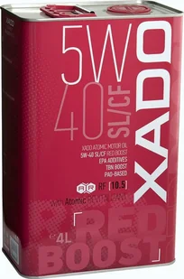 XADO ATOMIC OIL RED BOOST SL/CF 5W40 4L - Oleje silnikowe XADO ATOMIC OIL RED BOOST SL/CF 5W40 4L - Oleje silnikowe - miniaturka - grafika 1