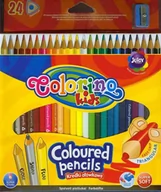 Przybory szkolne - Colorino Kredki ołówkowe trójkątne kids 24 kolory + temperówka Patio - miniaturka - grafika 1