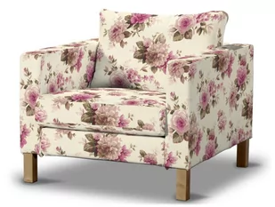 Dekoria pl Pokrowiec na fotel Karlstad krótki różowo-beżowe róże na kremowym tle 89 x 89 x 64 cm Londres - Pokrowce na meble Dekoria pl Pokrowiec na fotel Karlstad krótki różowo-beżowe róże na kremowym tle 89 x 89 x 64 cm Londres - Pokrowce na meble - miniaturka - grafika 1