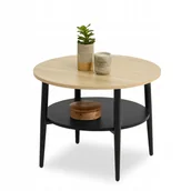 Ławy i stoliki kawowe - Modny Mały Stolik Z Półką I Okrągłym Blatem Renne S Czarny Sonoma - miniaturka - grafika 1