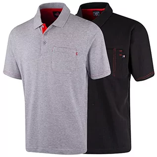 Koszulki męskie - Lee Cooper LCTS011 męska koszulka polo z bawełny pique odzież robocza, Marl Grey, średnia - grafika 1