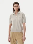Koszulki i topy damskie - Napapijri Polo NP0A4IFJ Beżowy Regular Fit - miniaturka - grafika 1