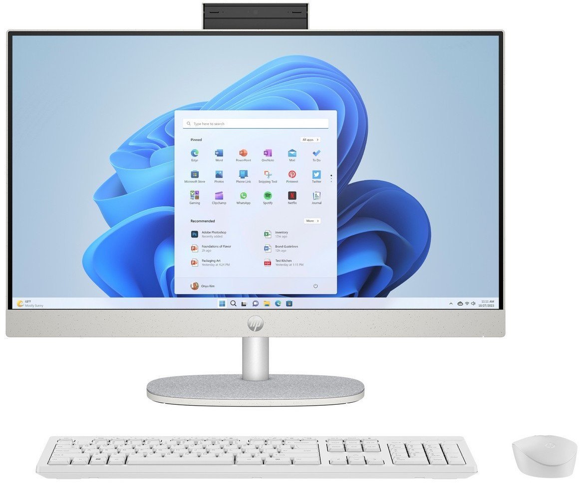 Komputer All in One HP 24-cr0013ne / 9E914EA / Ryzen 7 / 16GB / SSD 512GB / AMD Radeon / FullHD / Win 11 / Biały