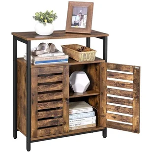 Mała komoda rustykalna, 70x30x80 cm, ciemny brąz, czarny, mat - Komody - miniaturka - grafika 1