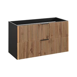 Szafka Łazienkowa Wisząca Pod Umywalkę 100 cm 82-100-D-2S Xilo Comad Dąb Wotan, Szary Skalny - Szafki łazienkowe - miniaturka - grafika 1
