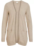 Swetry damskie - Vila Kardigan "Viril" w kolorze beżowym - miniaturka - grafika 1