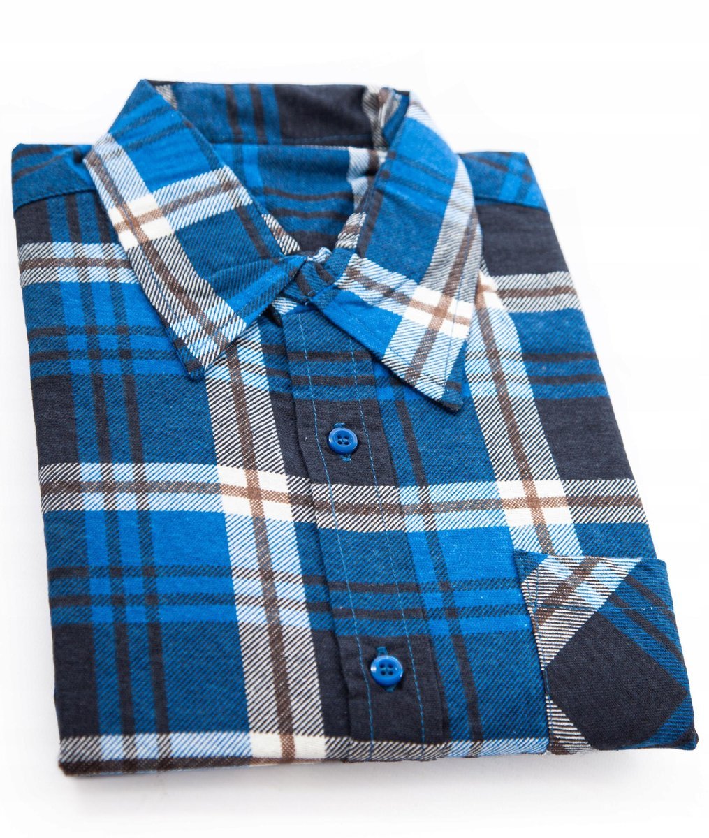 Koszula Flanelowa Ciepła Flanela w Kratę 47