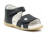 Sandały damskie - Kickers Sandały Granatowe Skórzane Na Rzepy 19 Żłv - miniaturka - grafika 1