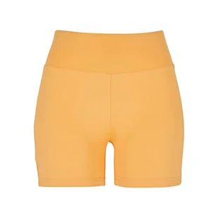 Urban Classics Damskie szorty z materiału pochodzącego z recyklingu, krótkie damskie spodnie sportowe, damskie z recyklingu High Waist Cycle Hot Pants, rozmiary XS - 5XL, pomarańczowy (Paleorange), L - Spodenki damskie - miniaturka - grafika 1