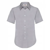Koszule damskie - Koszula damska z krótkim rękawem Oxford Oksfordzki Szary r. 2XL - miniaturka - grafika 1