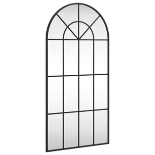 Lustro ścienne, czarne, 50x100 cm, zakończone łukiem, żelazo  Lumarko! - Lustra - miniaturka - grafika 3