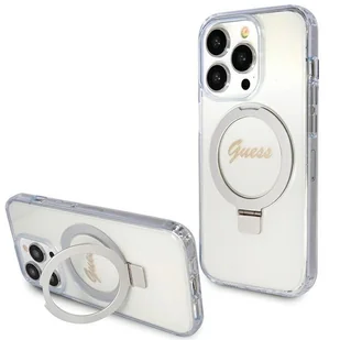 Guess GUHMP15XHRSGSD iPhone 15 Pro Max 6.7" przezroczysty/transparent hardcase Ring Stand Script Glitter MagSafe - Szkła hartowane na telefon Guess GUHMP15XHRSGSD iPhone 15 Pro Max 6.7" przezroczysty/transparent hardcase Ring Stand Script Glitter MagSafe - Szkła hartowane na telefon - miniaturka - grafika 1