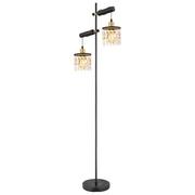 Lampy stojące - Globo Comma 15533S lampa stojąca podłogowa 2x40W E27 czarna/złota - miniaturka - grafika 1