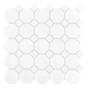 Płytki ceramiczne - Mozaika Dunin Mini Octagon White 55 matt - miniaturka - grafika 1