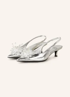 Jeffrey Campbell Czółenka Z Odkrytą Piętą Persona-Ji Z Ozdobnymi Perełkami silber - Czółenka - miniaturka - grafika 1