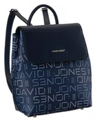 Plecaki - Plecak damski z klapką ozdobiony nadrukiem, eko skóra — David Jones - miniaturka - grafika 1