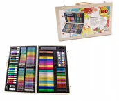 Kredki, ołówki, pastele i pisaki - Szkolny Zestaw Do Malowania Drewniana Walizka - miniaturka - grafika 1