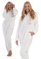 Piżamy damskie - Kombinezon z kapturem pluszowy Piżama Damska M pajac na prezent suwak zima - miniaturka - grafika 1