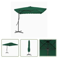 Parasole ogrodowe - The Living Store Parasol ogrodowy na słupku stalowym - 250 x 250 cm - zielony - Parasol - miniaturka - grafika 1