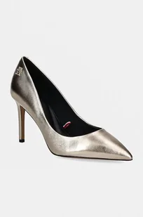 Tommy Hilfiger szpilki skórzane PARTY POINTED METALLIC PUMP kolor złoty FW0FW08156 - Czółenka - miniaturka - grafika 1