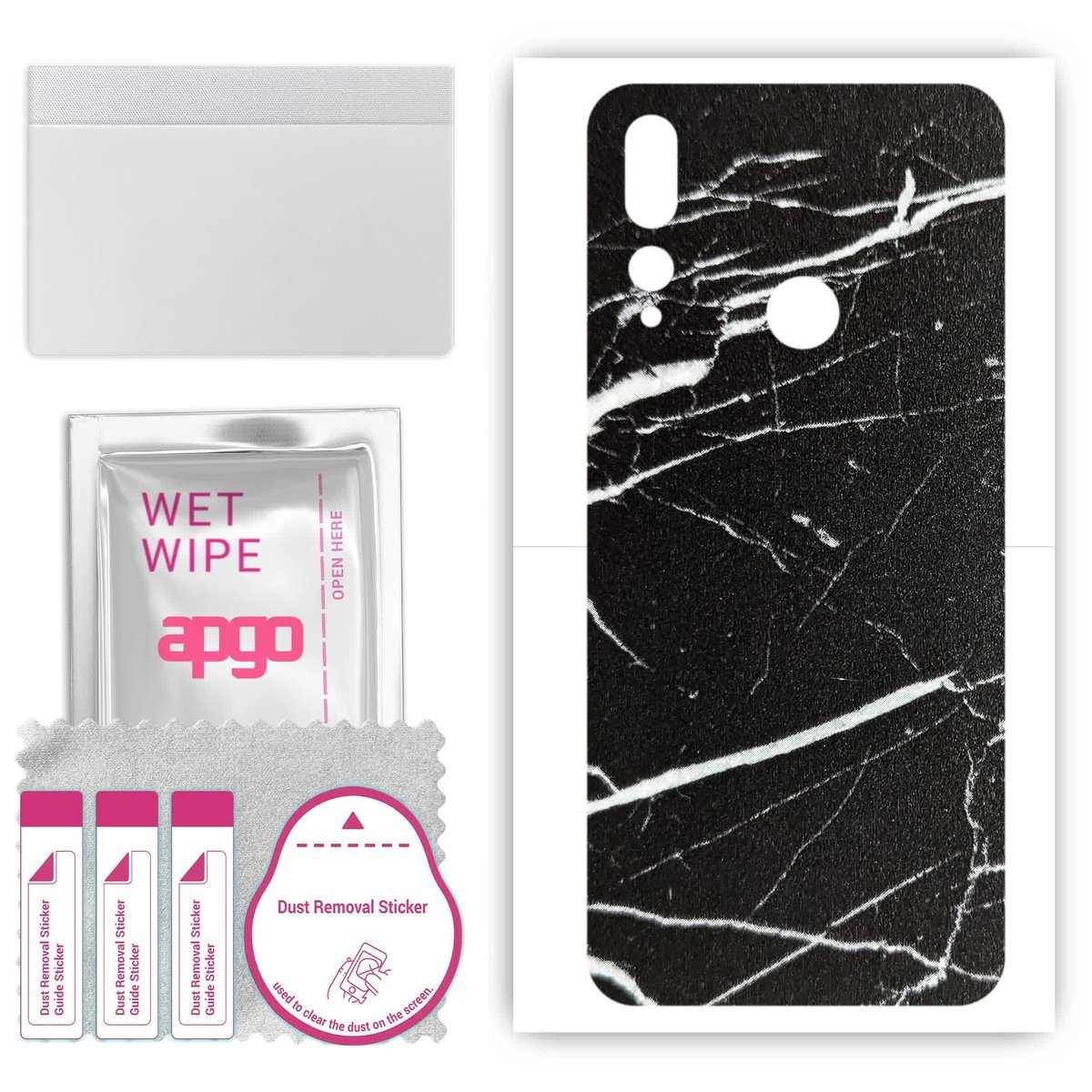 Folia naklejka skórka strukturalna na TYŁ do HTC Desire 19 Plus - Marmur Ciemny - apgo SKINS