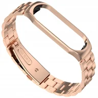 Akcesoria do smartwatchy - Pasek Opaska Bransoleta True Gold do Xiaomi Mi Band 5/6 złota stalowa - miniaturka - grafika 1