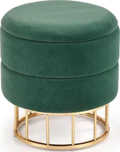 Elior Okrągła pufa ze schowkiem Isla - zielona - Pufy i podnóżki - miniaturka - grafika 1