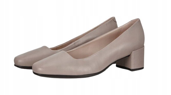 ECCO CZÓŁENKA DAMSKIE Z NISKIM KLOCKOWYM OBCASEM SKÓRZANE 35 J_A