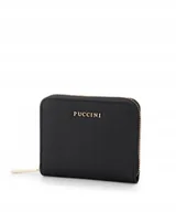 Portfele - Portfel Damski Mały Skóra Ekologiczna Na Karty PUCCINI Czarny BLP838A-1 - miniaturka - grafika 1